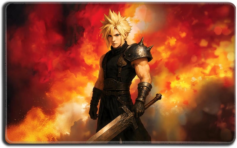 Digital Sorcery Studio Store Card Game Playmat - Premium Stitched Edge - Perfect for MTG Commander Decks (Anime Mercenary Soldier) - Image 1